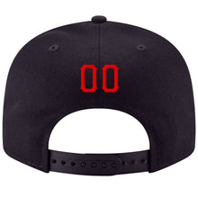 Load image into Gallery viewer, Custom Navy Red-White Stitched Adjustable Snapback Hat