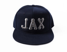 Load image into Gallery viewer, Custom Navy Gray-White Stitched Adjustable Snapback Hat