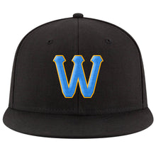 Load image into Gallery viewer, Custom Navy Powder Blue-Gold Stitched Adjustable Snapback Hat