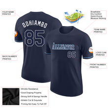 Load image into Gallery viewer, Custom Navy Navy-Powder Blue Performance T-Shirt