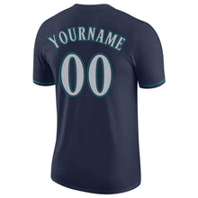 Load image into Gallery viewer, Custom Navy Gray-Aqua Performance T-Shirt