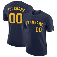 Load image into Gallery viewer, Custom Navy Gold Performance T-Shirt