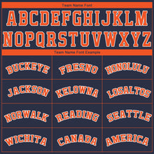 Load image into Gallery viewer, Custom Navy Orange-White Performance T-Shirt