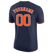 Load image into Gallery viewer, Custom Navy Orange-White Performance T-Shirt