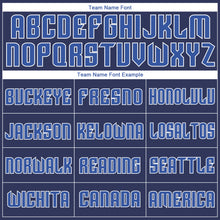 Load image into Gallery viewer, Custom Navy Gray-Blue Authentic Throwback Rib-Knit Baseball Jersey Shirt