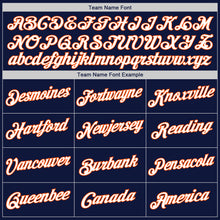 Load image into Gallery viewer, Custom Navy White-Orange Authentic Baseball Jersey