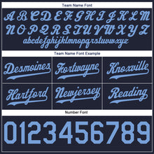 Load image into Gallery viewer, Custom Navy Light Blue-White Authentic Throwback Basketball Shorts