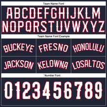 Load image into Gallery viewer, Custom Navy White-Red Authentic Throwback Basketball Shorts