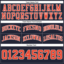 Load image into Gallery viewer, Custom Navy Orange-White Authentic Throwback Basketball Shorts