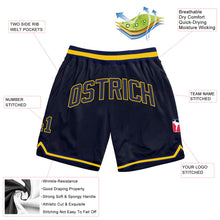 Load image into Gallery viewer, Custom Navy Navy-Gold Authentic Throwback Basketball Shorts