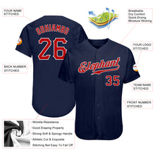 Load image into Gallery viewer, Custom Navy Red-White Authentic Baseball Jersey