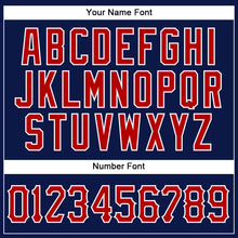Load image into Gallery viewer, Custom Navy Red-White Authentic Baseball Jersey