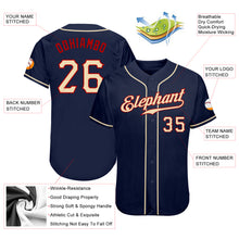 Load image into Gallery viewer, Custom Navy City Cream-Red Authentic Baseball Jersey
