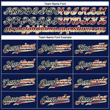 Load image into Gallery viewer, Custom Navy Vintage USA Flag-Cream Authentic Baseball Jersey