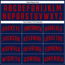 Load image into Gallery viewer, Custom Navy Red Authentic Baseball Jersey