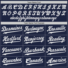 Load image into Gallery viewer, Custom Navy White-Red Authentic Baseball Jersey