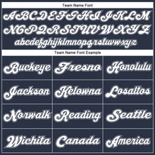 Load image into Gallery viewer, Custom Navy White-Gray Mesh Authentic Throwback Football Jersey