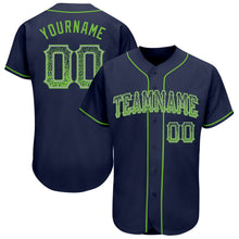 Load image into Gallery viewer, Custom Navy Neon Green-Gray Authentic Drift Fashion Baseball Jersey