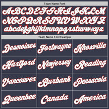 Load image into Gallery viewer, Custom Navy White Pinstripe White-Red Authentic Basketball Jersey