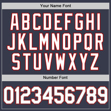 Load image into Gallery viewer, Custom Navy White Pinstripe White-Red Authentic Basketball Jersey