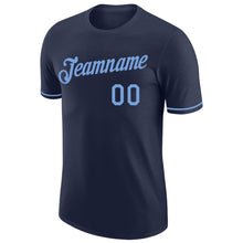 Load image into Gallery viewer, Custom Navy Light Blue Performance T-Shirt