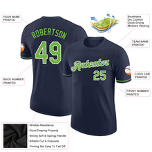 Load image into Gallery viewer, Custom Navy Neon Green-White Performance T-Shirt