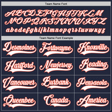 Load image into Gallery viewer, Custom Navy White-Orange Hockey Jersey