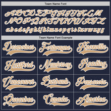 Load image into Gallery viewer, Custom Navy Old Gold-White Hockey Jersey