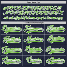 Load image into Gallery viewer, Custom Navy Neon Green-White Hockey Jersey