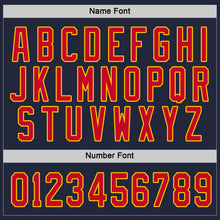 Load image into Gallery viewer, Custom Navy Red-Gold Hockey Jersey
