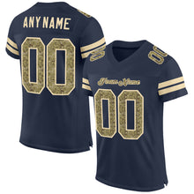 Load image into Gallery viewer, Custom Navy Camo-Cream Mesh Authentic Football Jersey