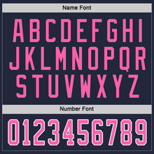 Load image into Gallery viewer, Custom Navy Pink-White Hockey Jersey