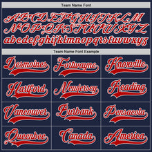 Load image into Gallery viewer, Custom Navy Red-White Authentic Baseball Jersey
