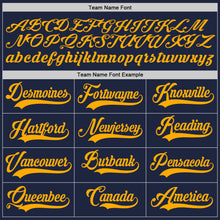 Load image into Gallery viewer, Custom Navy Gold Authentic Baseball Jersey