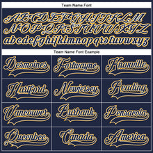 Load image into Gallery viewer, Custom Navy Navy-Gold Authentic Baseball Jersey