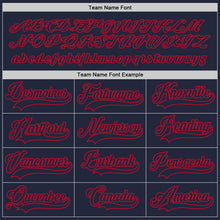 Load image into Gallery viewer, Custom Navy Navy-Red Hockey Jersey