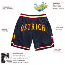 Load image into Gallery viewer, Custom Navy Gold-Maroon Authentic Throwback Basketball Shorts