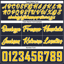 Load image into Gallery viewer, Custom Navy Gold-White Authentic Throwback Basketball Shorts