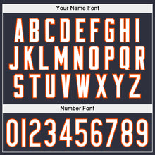 Load image into Gallery viewer, Custom Stitched Navy White-Orange Sports Pullover Sweatshirt Hoodie