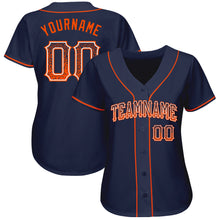 Load image into Gallery viewer, Custom Navy Orange-White Authentic Drift Fashion Baseball Jersey
