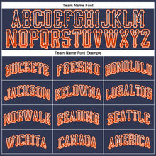 Load image into Gallery viewer, Custom Navy Orange-White Authentic Drift Fashion Baseball Jersey