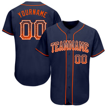 Load image into Gallery viewer, Custom Navy Orange-White Authentic Drift Fashion Baseball Jersey