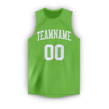 Load image into Gallery viewer, Custom Neon Green White Round Neck Basketball Jersey - Fcustom