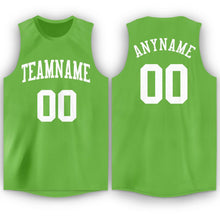 Load image into Gallery viewer, Custom Neon Green White Round Neck Basketball Jersey - Fcustom