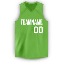 Load image into Gallery viewer, Custom Neon Green White V-Neck Basketball Jersey - Fcustom