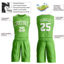 Load image into Gallery viewer, Custom Neon Green White Round Neck Suit Basketball Jersey - Fcustom