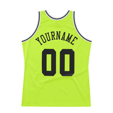 Load image into Gallery viewer, Custom Neon Green Black-White Authentic Throwback Basketball Jersey