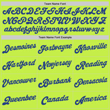 Load image into Gallery viewer, Custom Neon Green Royal-White Authentic Throwback Basketball Jersey