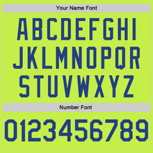 Load image into Gallery viewer, Custom Neon Green Royal-White Authentic Throwback Basketball Jersey