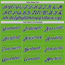 Load image into Gallery viewer, Custom Stitched Neon Green Navy-White Sports Pullover Sweatshirt Hoodie